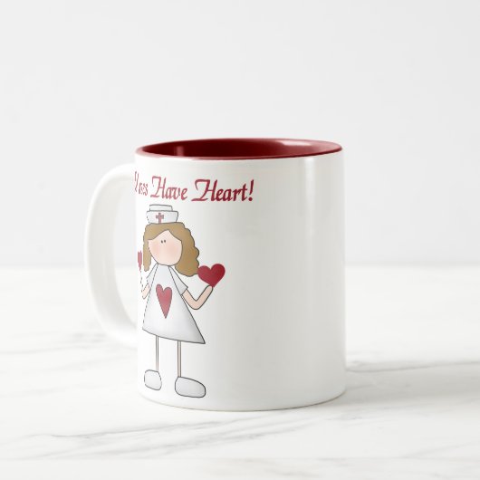 Krankenschwestern haben Herz-Tasse Zweifarbige Tasse (Vorderseite Links)