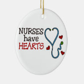 Krankenschwestern haben Herzen Keramik Ornament (Rechts)
