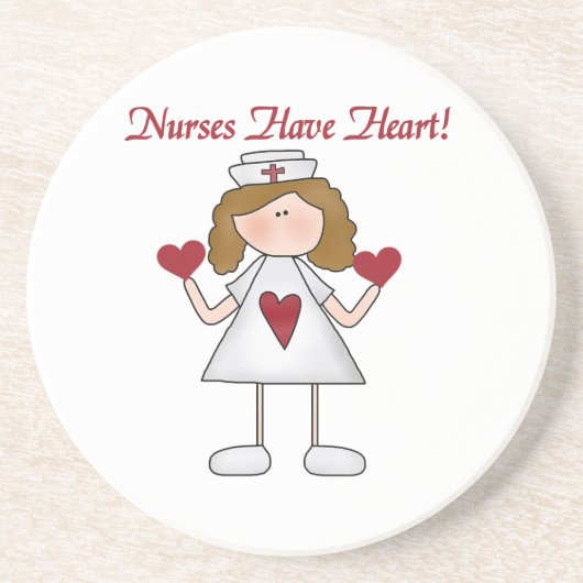 Krankenschwestern haben herzliche T - Shirt und Ge Getränkeuntersetzer (Vorne)