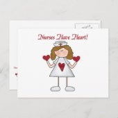 Krankenschwestern haben herzliche T - Shirt und Ge Postkarte (Vorne/Hinten)
