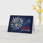 Krankenschwestern heilen die Welt aus Karte (Gelbe Blume)