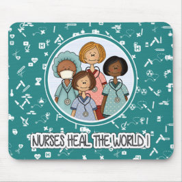 Krankenschwestern heilen die Welt. Geschenk Mousepad