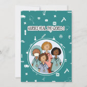 Krankenschwestern heilen die Welt. Krankenversiche Dankeskarte (Vorderseite)