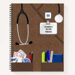 Krankenschwestern in braunen Scheiben Personalisie Notizblock