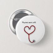 Krankenschwestern interessieren sich mit Herzen - Button (Vorne & Hinten)