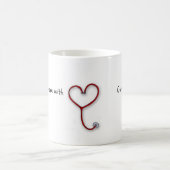 Krankenschwestern interessieren sich mit Herzen - Kaffeetasse (Mittel)