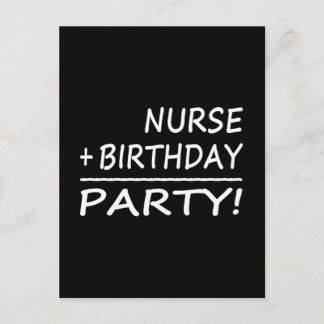 Krankenschwestern : Krankenpflege + Geburtstag = P Einladungspostkarte