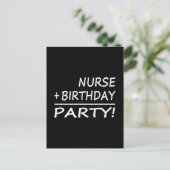 Krankenschwestern : Krankenpflege + Geburtstag = P Einladungspostkarte (Stehend Vorderseite)
