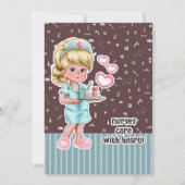 Krankenschwestern kümmern sich um das Herz. Kranke Dankeskarte (Vorderseite)