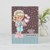 Krankenschwestern kümmern sich um das Herz. Kranke Dankeskarte (Stehend Vorderseite)