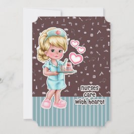 Krankenschwestern kümmern sich um das Herz. Kranke Dankeskarte