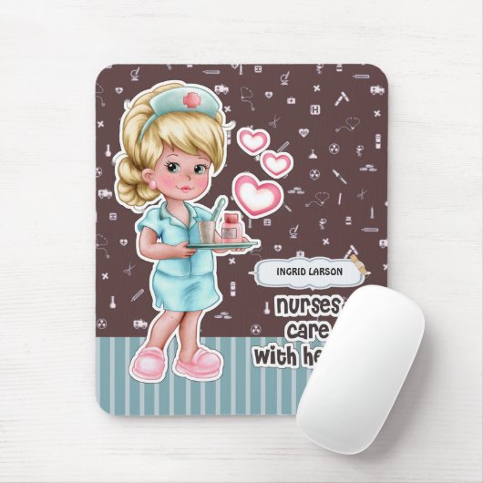 Krankenschwestern kümmern sich um das Herz. Wertst Mousepad (Mit Mouse)