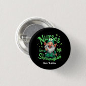 Krankenschwestern lieben Schabernack – St. Patrick Button (Vorne & Hinten)