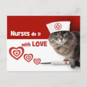 Krankenschwestern machen das mit Liebe. Funny Kitt Postkarte (Vorderseite)