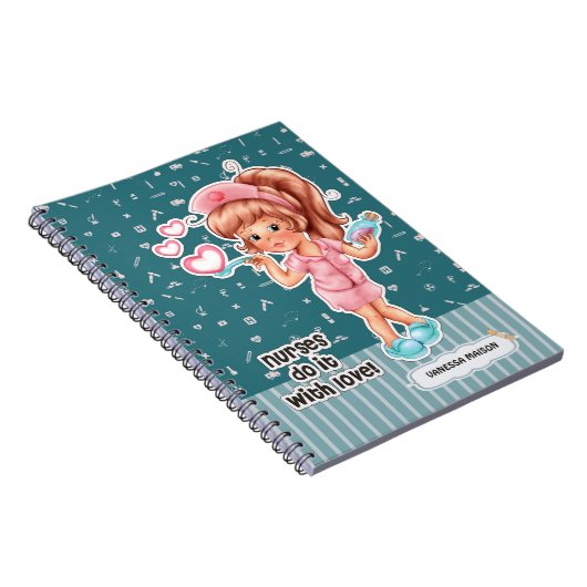 Krankenschwestern machen das mit Liebe. Geschenk f Notizblock (Rechte Seite)