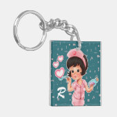 Krankenschwestern machen das mit Liebe. Geschenk f Schlüsselanhänger (Vorderseite links)