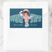 Krankenschwestern machen das mit Liebe. Niedliche Rechteckiger Aufkleber (Tasche)