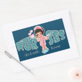 Krankenschwestern machen das mit Liebe. Niedliche Rechteckiger Aufkleber (Umschlag)