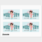 Krankenschwestern machen das mit Liebe. Niedliche  Rechteckiger Aufkleber (Blatt)