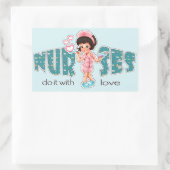 Krankenschwestern machen das mit Liebe. Niedliche  Rechteckiger Aufkleber (Tasche)