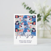 Krankenschwestern machen die Welt zu einem bessere Postkarte (Stehend Vorderseite)