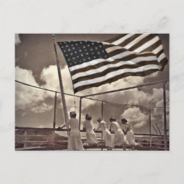 Krankenschwestern mit Blick auf eine Insel 1945 Postkarte