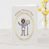 Krankenschwestern mit IV-Beutel für Krankenschwest Karte (Gelbe Blume)