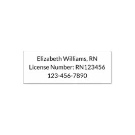 Krankenschwestern Name Lizenznummer und Telefonnum Permastempel