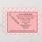 Krankenschwestern nennen den Abschluss Shots Einla Einladung (Vorne/Hinten)