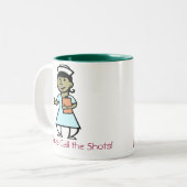 Krankenschwestern nennen die Schuss-Tasse! Zweifarbige Tasse (Vorderseite Links)