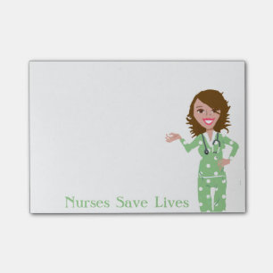Krankenschwestern retten Leben-Post-Itanmerkungen Post-it Klebezettel