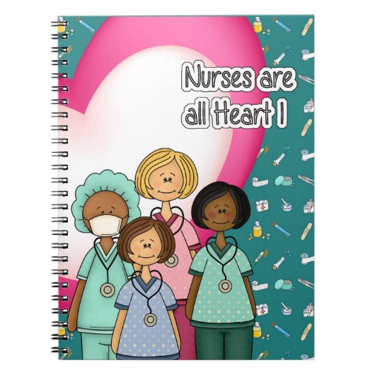 Krankenschwestern sind alle Herzgeschenke Notizblock (Vorderseite)