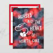Krankenschwestern sind das Herz des Gesundheitswes Postkarte (Vorne/Hinten)