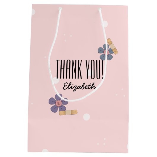 Krankenschwestern sind echte Engel Niedlich Teddy Mittlere Geschenktüte (Rückseite)