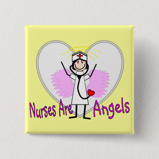 Krankenschwestern sind Engel Button (Vorderseite)