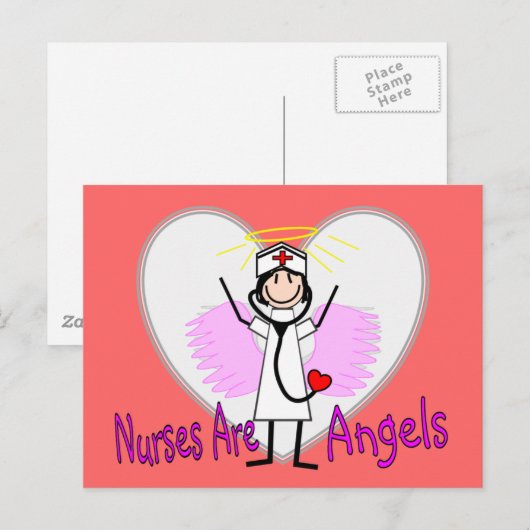 Krankenschwestern sind Engel Postkarte (Vorne/Hinten)