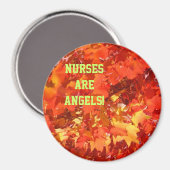 Krankenschwestern sind Engelmagnete Orange Rote He Magnet (Vorderseite/Rückseite)