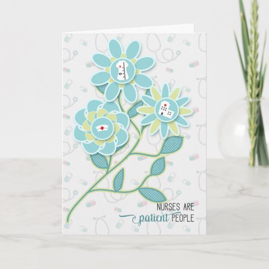 Krankenschwestern sind geduldige Menschen Moderne Dankeskarte (Vorderseite)