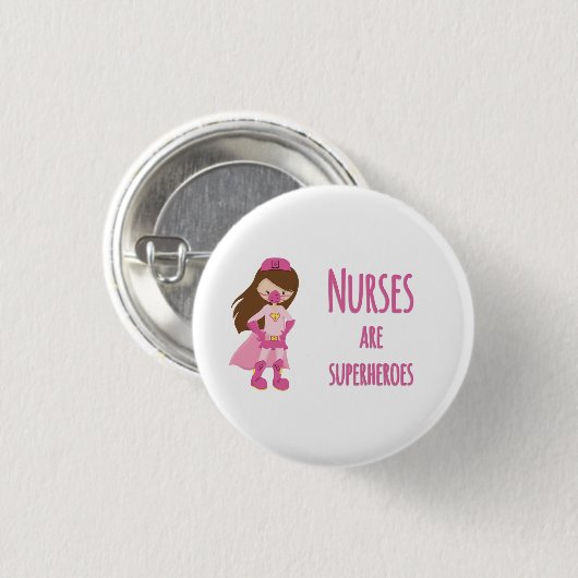 Krankenschwestern sind Superhelden Button (Vorne & Hinten)