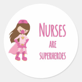 Krankenschwestern sind Superhelden Runder Aufkleber