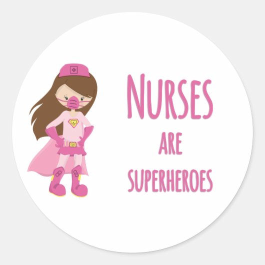 Krankenschwestern sind Superhelden Runder Aufkleber (Vorderseite)