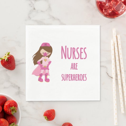 Krankenschwestern sind Superhelden Serviette (Beispiel)