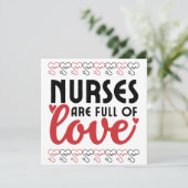 Krankenschwestern sind voll von Liebe - Krankensch Dankeskarte (Stehend Vorderseite)