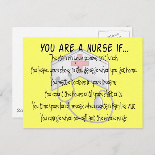 Krankenschwestern Sprichworte "Sie sind Krankensch Postkarte (Vorne/Hinten)