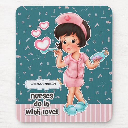 Krankenschwestern tun dies mit der Liebe Custom Nu Mousepad (Vorne)