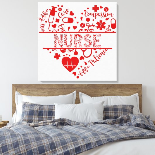 Krankenschwestern und Krankenschwestern, die Krank Leinwanddruck (Insitu (Schlafzimmer))