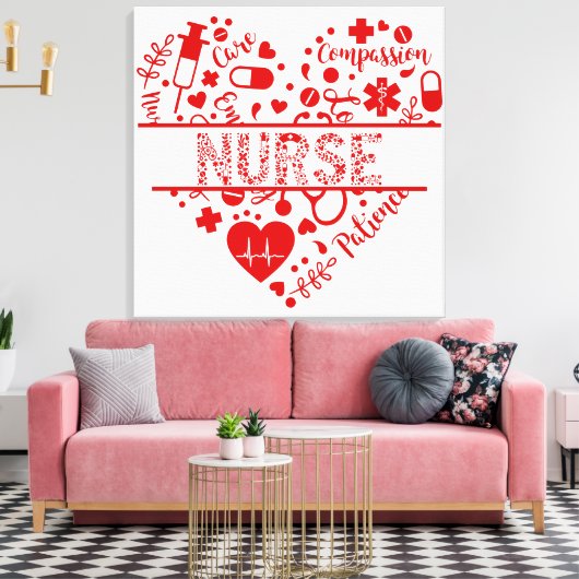 Krankenschwestern und Krankenschwestern, die Krank Leinwanddruck (Insitu (Wohnzimmer))
