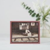 Krankenschwestern und Verwundete am Bahnhof Postkarte