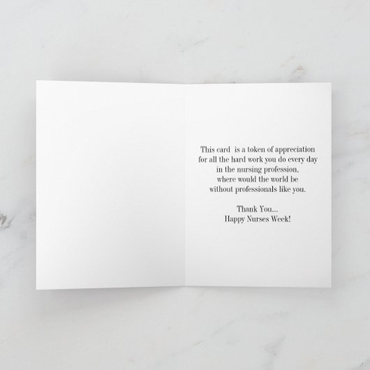 Krankenschwestern Week Mental Health Nurse Attribu Dankeskarte (Innenseite)