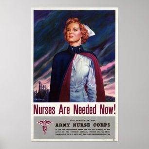 Krankenschwestern werden jetzt gebraucht - Vintage Poster